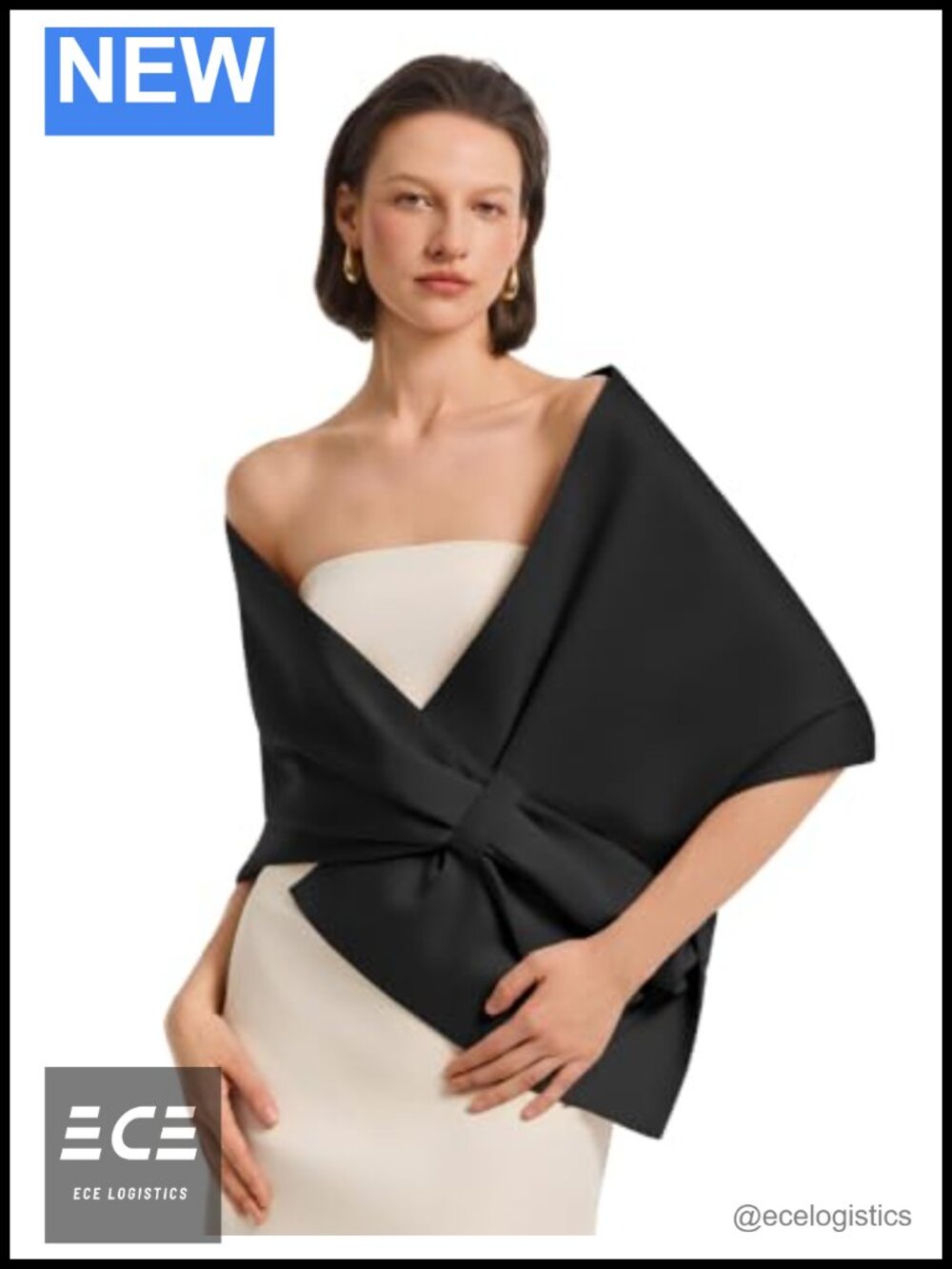 Women's Pull Through Satin Shawl Wrap Evening Wedding Dress Cover Up